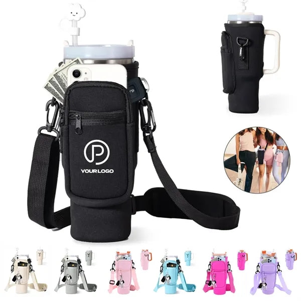Water bottle carrier bag holder pouch for 40 oz tumbler
