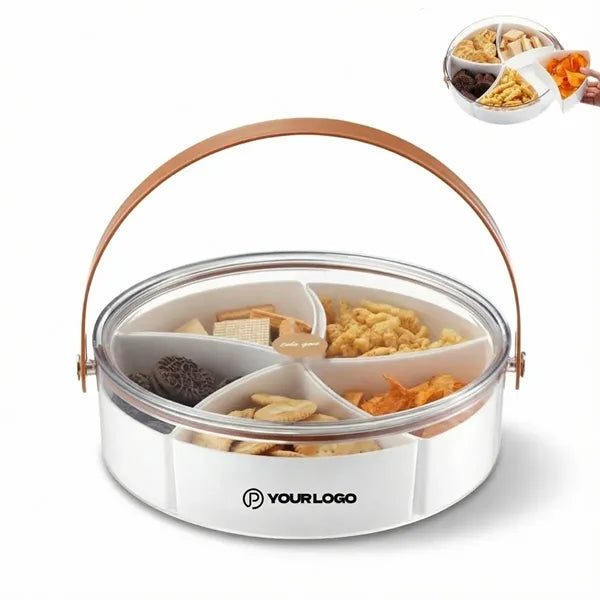 5-compartment snackle box with handle for picnic party BBQ