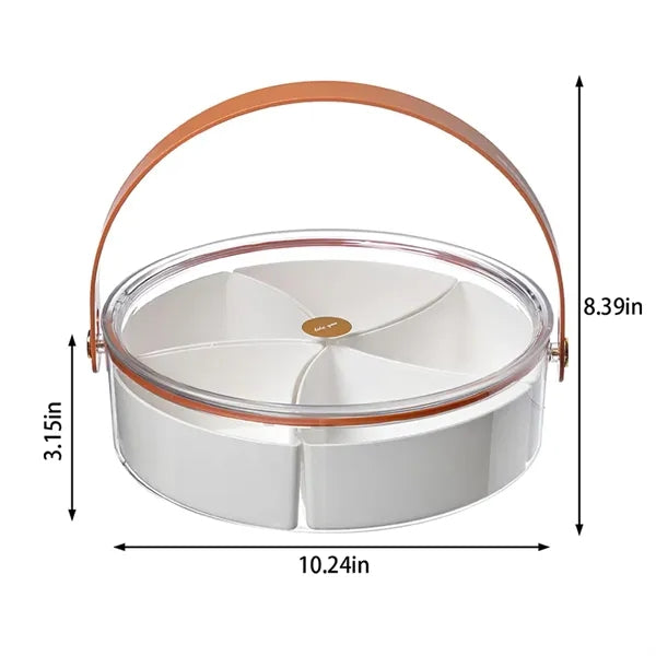 5-compartment snackle box with handle for picnic party BBQ