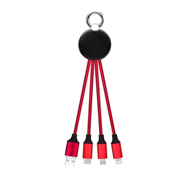 USB three-in-one keychain glowing data cable