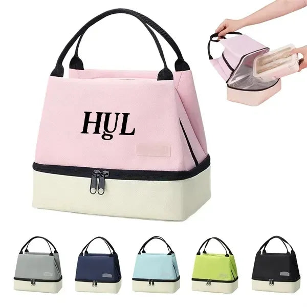 Two-Tone Dual Layer Insulated Lunch Bag