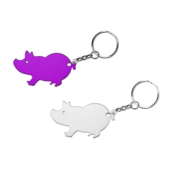 Pig Shape Aluminum Keyring Bottle Opener