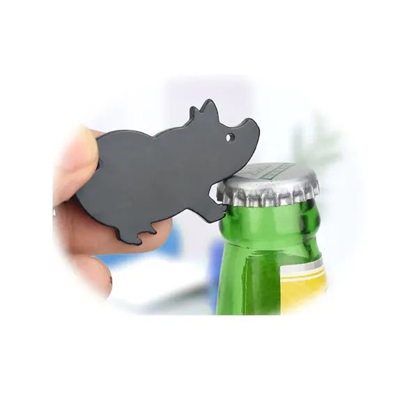 Pig Shape Aluminum Keyring Bottle Opener