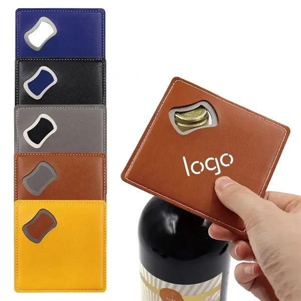 Premium Leather Coaster With Hidden Bottle Opener