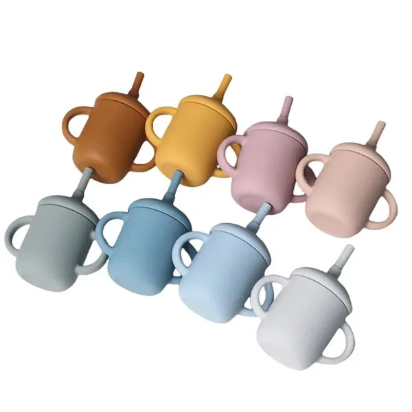 Baby Soft Silicone Infant Cup With Straw