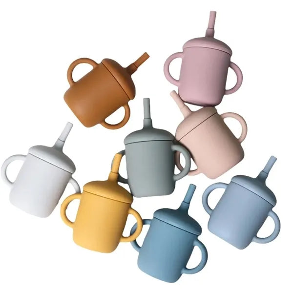 Baby Soft Silicone Infant Cup With Straw