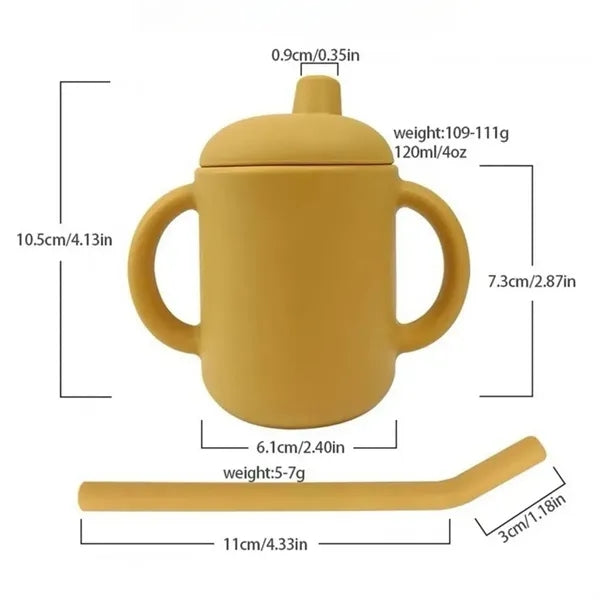 Baby Soft Silicone Infant Cup With Straw