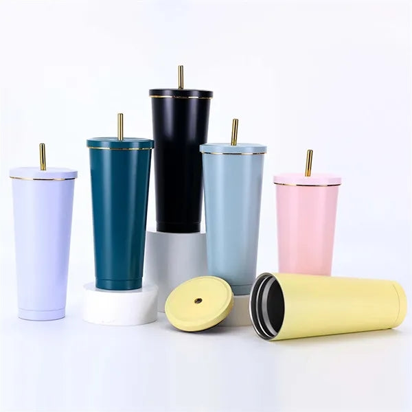 25 oz Insulated Tumbler with Lid and Straw