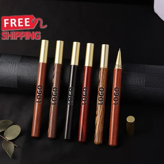 Elegant Wooden Metal Brass Fine Point Pen Gift Art