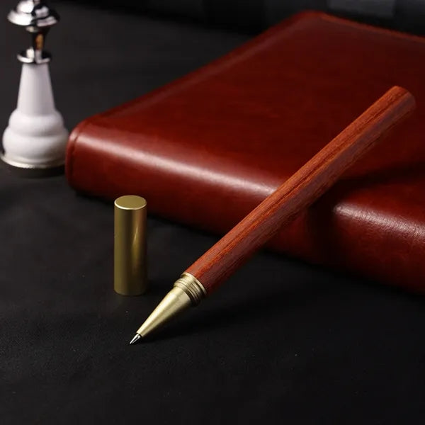 Elegant Wooden Metal Brass Fine Point Pen Gift Art