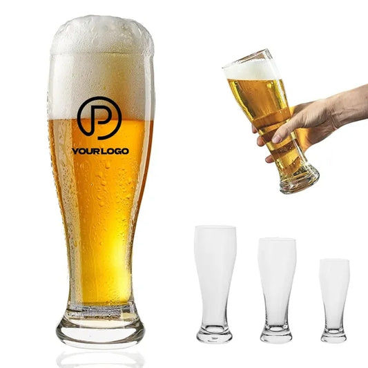 Clear beer glasses cup heavy base durable for home bar