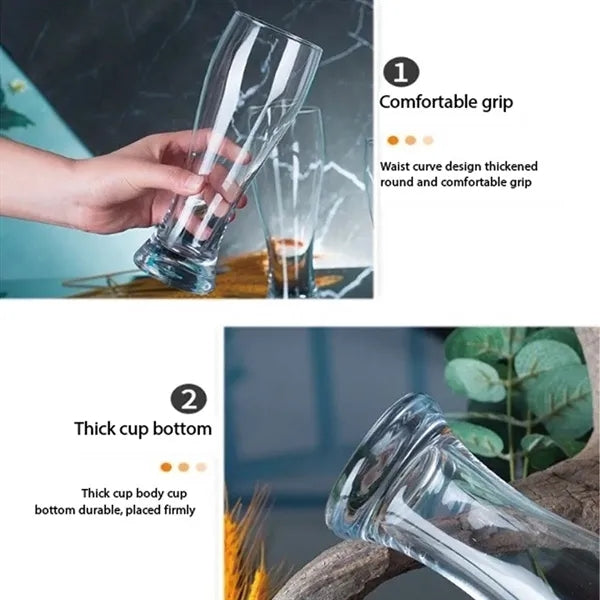 Clear beer glasses cup heavy base durable for home bar