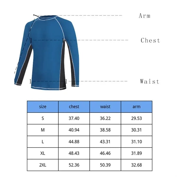 Long sleeve rash guard shirt sun protection quick dry