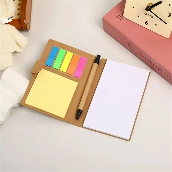 Minimalist Sticky Note Pad Notebook With Pen Set