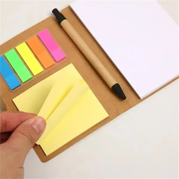 Minimalist Sticky Note Pad Notebook With Pen Set