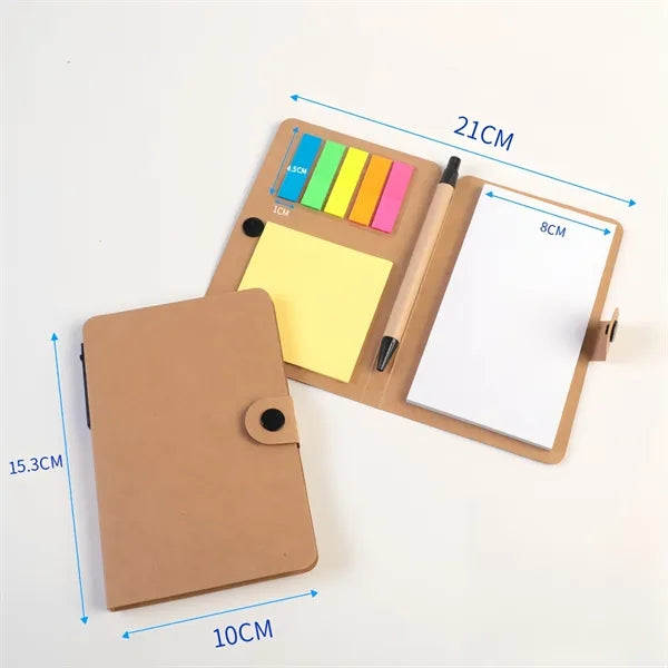 Minimalist Sticky Note Pad Notebook With Pen Set