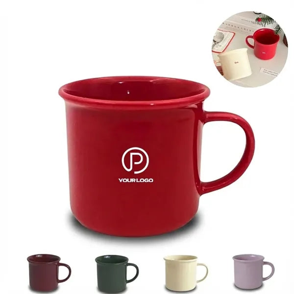 10oz ceramic campfire coffee mug durable for office camping