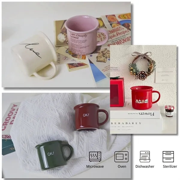 10oz ceramic campfire coffee mug durable for office camping