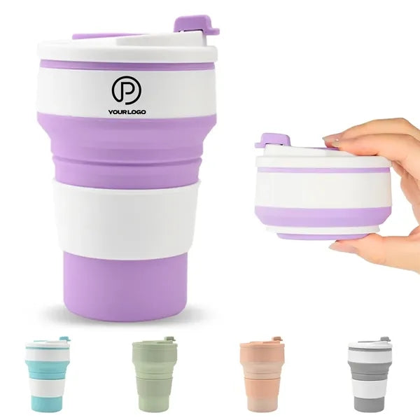12oz collapsible silicone travel cup for camping hiking