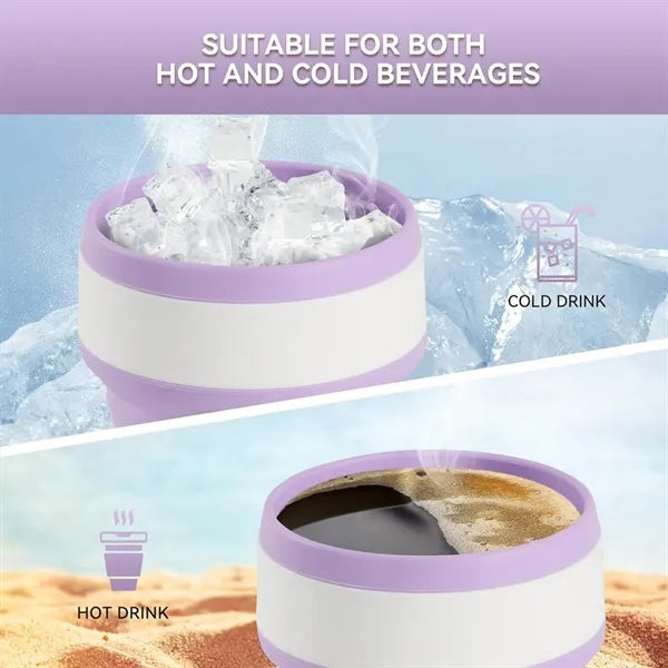 12oz collapsible silicone travel cup for camping hiking