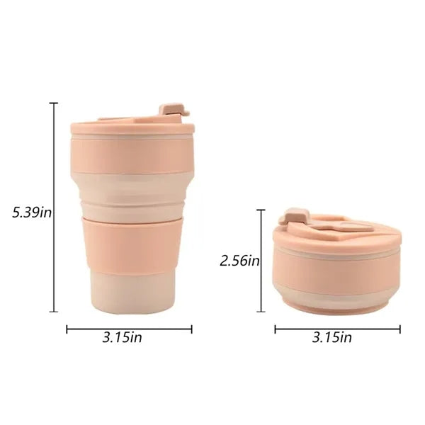 12oz collapsible silicone travel cup for camping hiking