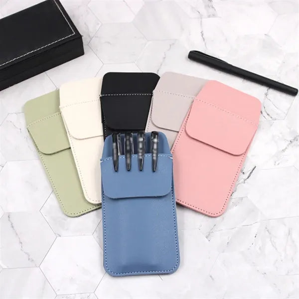 PU leather pocket pen holder for school office hospital