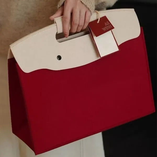 Felt tote bag with handles for wedding favors