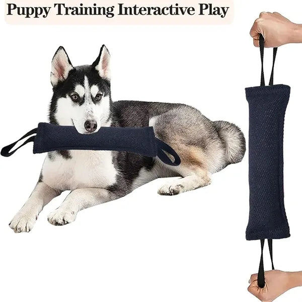 Dog tug toy tough jute bite pillow for training interactive