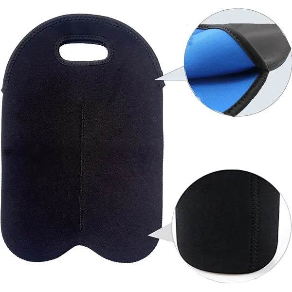 Neoprene 2 Bottle Wine Carrier Tote Bag