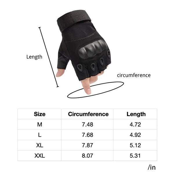 Tactical fingerless gloves non-slip for outdoor cycling