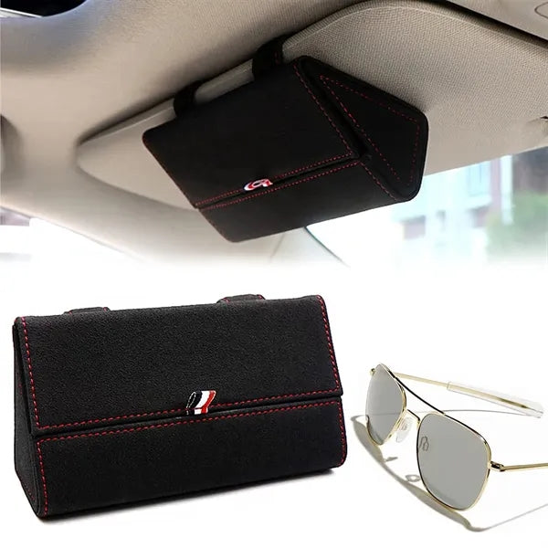 Premium sunglasses holder for car sun visor storage case