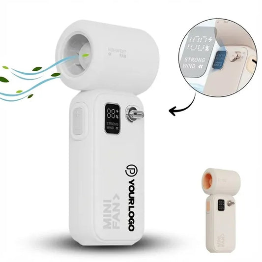 Portable turbo handheld fan with digital display for outdoor