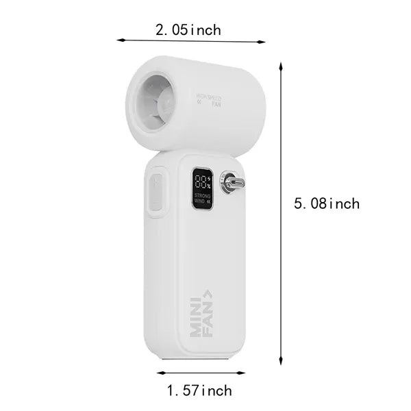 Portable turbo handheld fan with digital display for outdoor