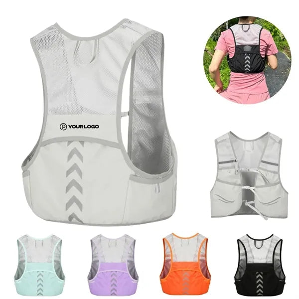 Lightweight running vest backpack with multiple pockets