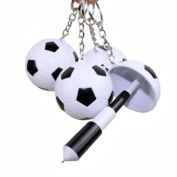 Retractable Soccer Ballpoint Pens Keychain