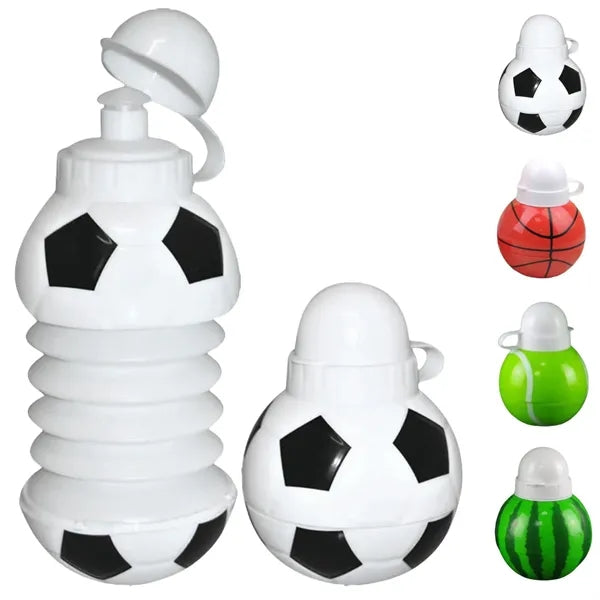 Plastic Sports Football Collapsible Water Bottle