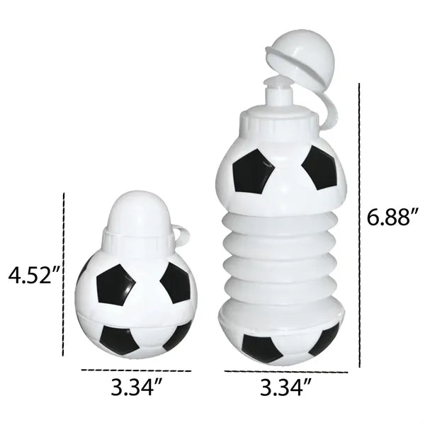 Plastic Sports Football Collapsible Water Bottle