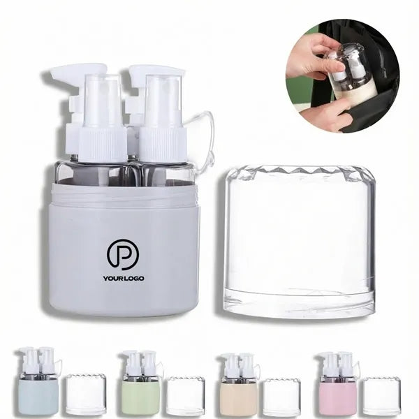 Refillable travel toiletries bottle with spray&lotion ports