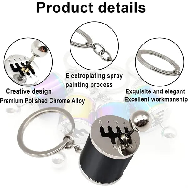 Metal fingertip toy gearshift keychain with movable lever