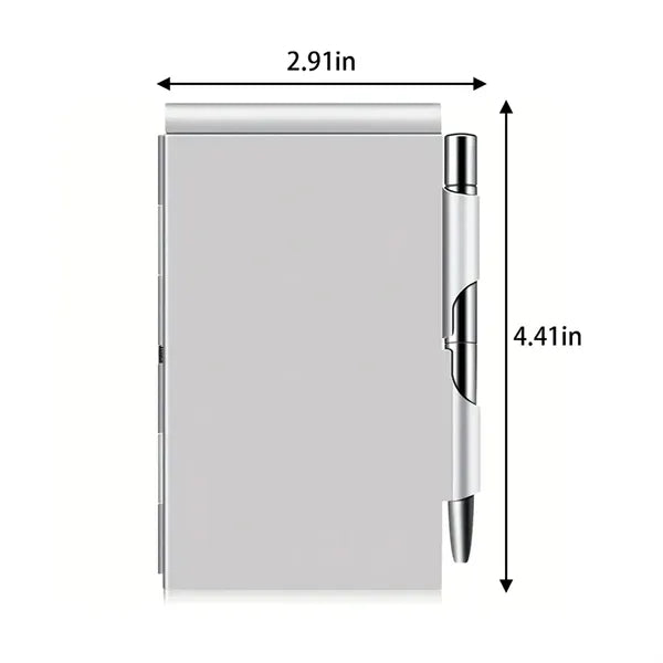 Mini metal pocket notebook notepad with pen for office