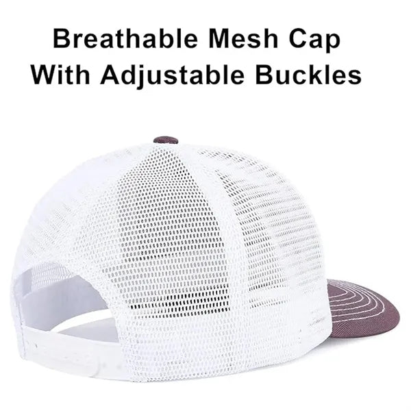 Unisex adjustable mesh trucker sun hat for outdoor daily use