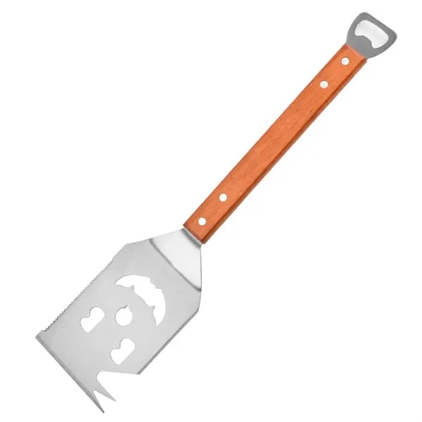 Outdoor Stainless Steel Grill Spatula with Wooden Handle