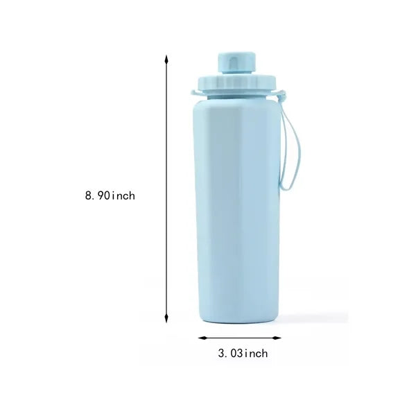20 oz foldable silicone water bottle for travel sports