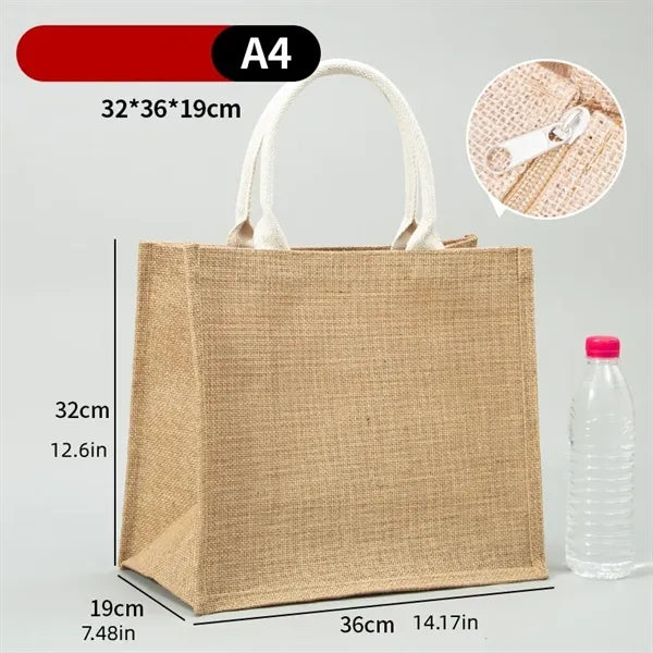 Jute Burlap Tote with Handles