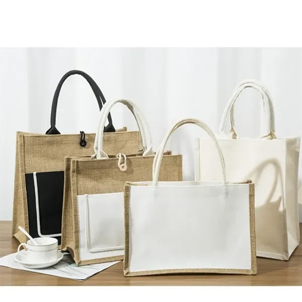 Jute Burlap Tote with Handles