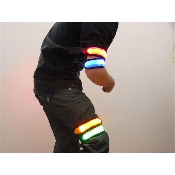LED illuminated armband with lattice reflective armband