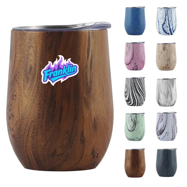 12oz 304 Stainless Steel Wood Grain Eggshell Tumbler