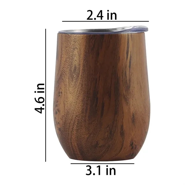 12oz 304 Stainless Steel Wood Grain Eggshell Tumbler