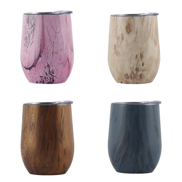 12oz 304 Stainless Steel Wood Grain Eggshell Tumbler