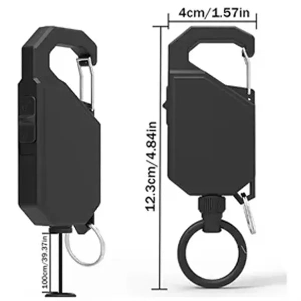 Heavy Duty Retractable Keychain with Sturdy Carabiner